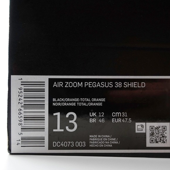 Nike Air Zoom Pegasus 38 Shield Running Shoes Black DC4073 003 Mens Size 13 main image 10